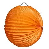 Lampion: 25 cm, orange, mit Kerzenhalter