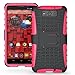 Motorola Droid Maxx/XT-1080M (Verzion) Case, Kuteck Heavy Duty Series Tough Rugged Dual Layer Protection Case Cover with Build in Stand for Motorola Droid Ultra (Late 2013) XT1080 / Droid Maxx XT1080M, Include Stylus Pen (Hot Pink)