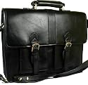 New X Large Visconti heavy duty black leather briefcase organiser Style 1929