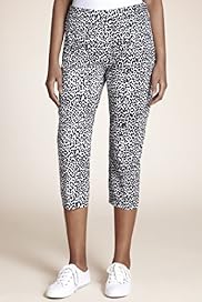 Cotton Rich Animal Print Cropped Trousers