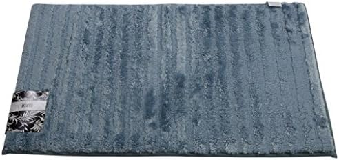 Hiwel Tufted Microfiber Bathroom Rug, 20 by 34 Inch, with Memory Foam Interior, Absorbant &amp; Comfortable, Multi-functional Household Complement, Basin Blue