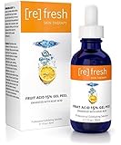 Fruit Acid Gel Peel 15% (Lactic Acid, Glycolic Acid) with Kojic Acid, Natural Chemical Peel 1oz Refresh Skin Therapy