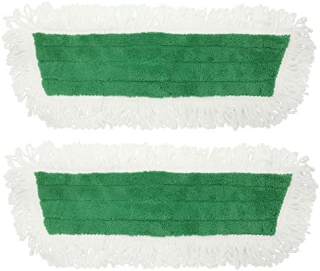 Xanitize Microfiber Replacement Mop Pad Loop-end Dry Duster, Home &amp; Commercial Cleaning Refills, Green - Fits 18 (2-pack)