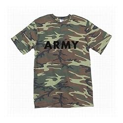ARMY Short Sleeve T-Shirt - Military Style Physical Training T-Shirt in woodland camo