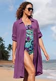 Jessica London Plus Size Cotton Gauze Coverup