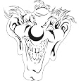 KLOWN 5 Reduced-CLOWN FACE-AIRBRUSH STENCIL-TEMPLATE