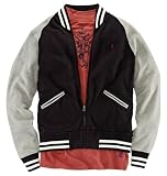 Polo Ralph Lauren Contrasting Fleece Jacket, Black/Grey