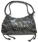 Black / Silver Vinyl Ladies Handbag Brass Accents 51D5t94aCiL. SL160 Black / Silver Vinyl Ladies Handbag Brass Accents