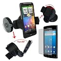 Premium Black Car Holder Mount + Clear Crystal Screen Protector for Samsung i897 Captivate Android smartphone Galaxy S