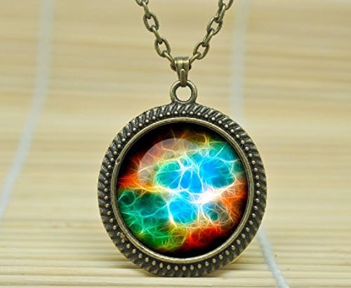 Fashion Jewelry Helix Nebula Pendant Helix Nebula Necklace Helix Nebula Jewelry Galaxy Universe Stars Glass Cabochon Necklace A0088