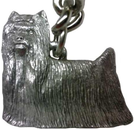Pewter Yorkie (Show Clip) Keychain