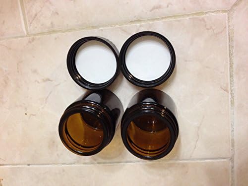 Two 1 fl oz glass Amber jar, salve jar, stash jar