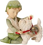 Enesco Heart of Christmas Gift Fig-Elf with Dog Figurine, 3.62-Inch