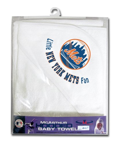 New York Mets Hooded Baby Towel (White)
