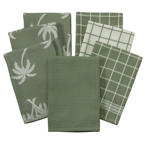 Egyptian Cotton 7-pc. Kitchen Towel Set - Fern Green