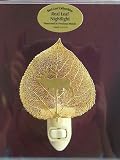 Elk Silhouette on a Real Aspen Leaf in 24K Gold Night Lights