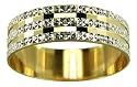 9ct 2 Colour Gold 6mm Light Flat Diamond Cut Wedding Ring