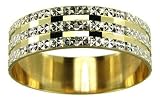 51D65gRecgL. SL160  9ct 2 Colour Gold 6mm Light Flat Diamond Cut Wedding Ring