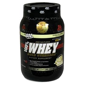Optimum Nutrition Gold Standard 100% Instantized Natural Whey Protein Powder, Vanilla Ice Cream, 2.07-Pound Plastic Jars
