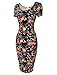 TAM WARE Women's Sweetheart Short Sleeve Midi Dress TWCWD053-DNAVY-US M