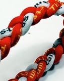 20 Red/White Titanium Sport Tornado Baseball/Softball Necklace