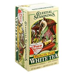 Celestial Seasonings White Tea, Perfectly Pear, 20-Count Tea Bags (Pack of 6)