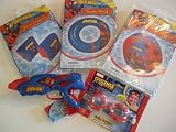 Spiderman Swim Gift Set - Includes Arm Floats, Swim Ring, Swim Goggles, Beach Ball & Water Gun