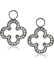 KC Designs "Charmed Life" Diamond 14k White Gold Open Clover Ear Charm, Black Finish