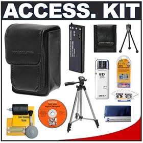 Deluxe Accessory Kit with Soft Leather Case + Spare NP-50 Li-ion Battery + Tripod + Cameta... by Deluxe