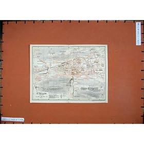 1905 Colour Map Street Plan St Gallen Georgen Rosenberg