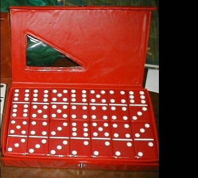 Childrens Toyshop  Toys : Double Six Jumbo Dominoes-(8.5" x 5") Set of 28-Red/Red