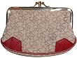 Women's DKNY Change Purse Signature Town and Country Classics Hemp/Red