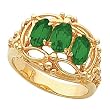 14K Yellow Gold Tsavorite and Diamond Ring
