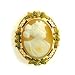 Jewelry : Gold Antique Cameo Brooch with Pendant Bale