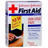 Johnson & Johnson Non-Stick Pads, Large, 3-Inch 10 pads