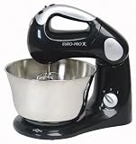 Euro-Pro EP585WL 10-Speed Pro Stand Mixer with Rotating Bowl, Black