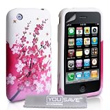 Apple iPhone 3 / 3G / 3GS Case Floral Bee Silicone Cover With Screen Protector & Polishing Cloth
