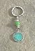 Pewter St. Christopher Green Glass Bead Keychain