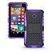 ElBolt 3 in 1 Bundle Nokia Lumia 635 / Nokia Lumia 630 Armor Grenade Stand Hard Gel Case - Purple with Free Ultra-Sensitive Stylus Pen and Premium Screen Protector by BeautyCentral TM
