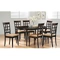 7pc Casual Dining Table & Chairs Set Contemporary Style Cappuccino Finish