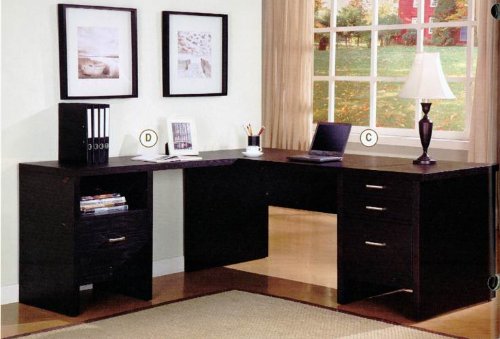 Simple Office Desk in Cappuccino Finish by Coaster 
