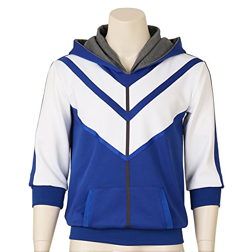 Men's Pokemon Go Trainer Figure Blue Hoodie Team Mystic Instinct Valor Costume Medium