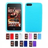 SKY BLUE TEXTURE Silicone Case Skin Protector Cover for Apple iPod Touch 2 2G 2nd Generation 8GB 16GB 32GB + LCD Screen Protector (Many Colors Available)