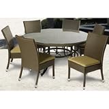 Alfresco Home Vento 60 Inch Round Wicker Dining Set