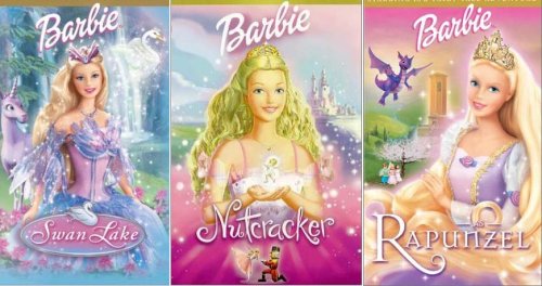 barbie set 3 vhs : Barbie of Swan Lake, Barbie As Rapunzel (Clam), Barbie in Nutcracker