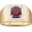 14K Two-Tone Gold Man's Mozambique Garnet Ring