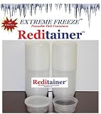Extreme Freeze Reditainer 8 oz. Freezeable Deli Food Containers w/ Lids - Pack of 40 - Food Storage