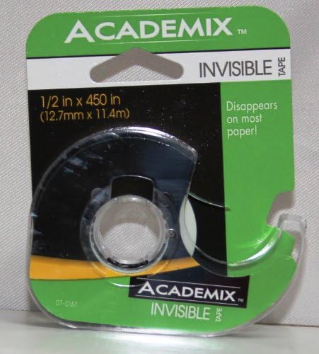 24 Rolls Academix Invisible Tape 1/2in x 450in Disappears on most paper! 09-1641