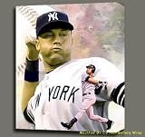 DEREK JETER NY YANKEES ORIGINAL MIXED MEDIA W OIL, GICLEE, & ACRYLIC 20X25X1.5