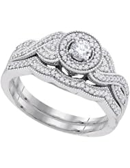 0.40CTW-DIA 0.15CT-CRD BRIDAL SET